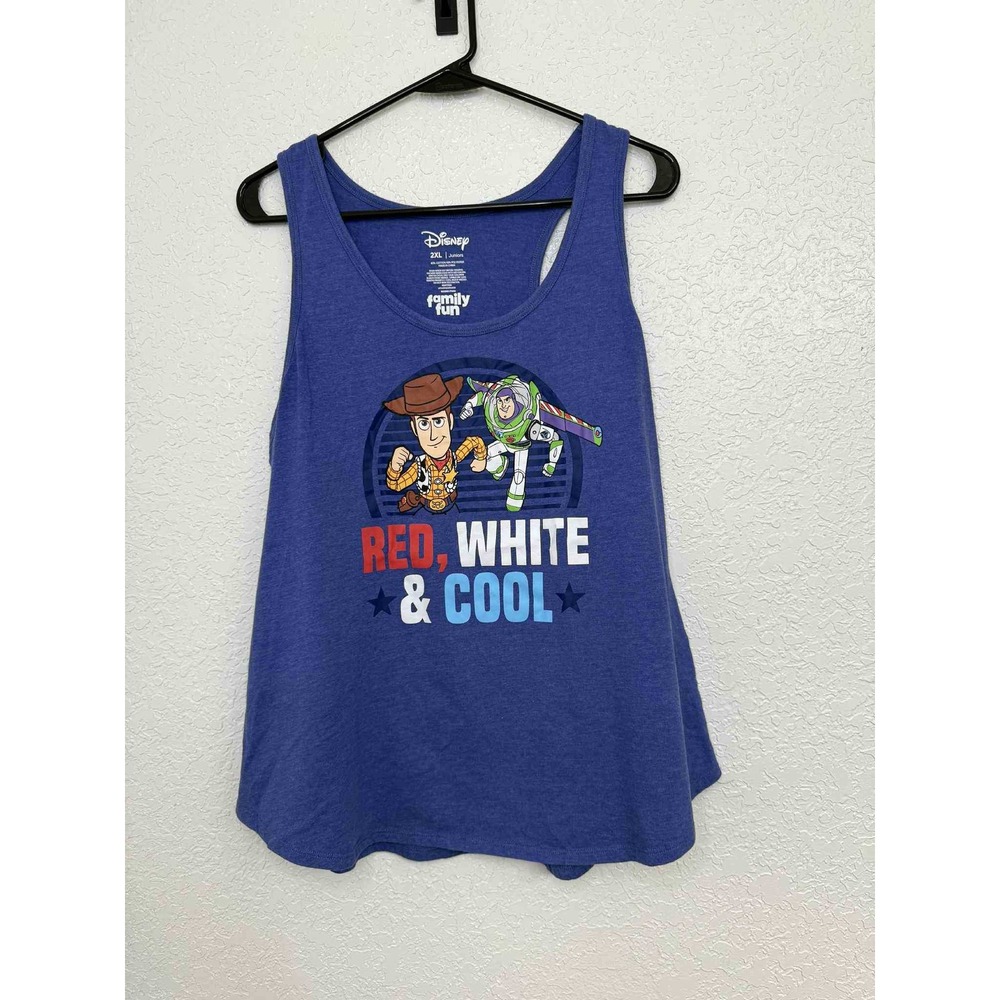 Disney Toy Story Red White Cool‎ Tank Top Juniors 2XL Patriotic